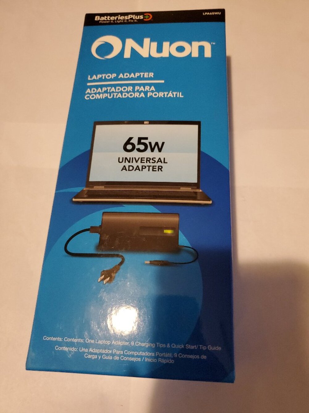 NEW NUON LPA65WU 65W UNIVERSAL LAPTOP ADAPTER BATTERIES PLUS